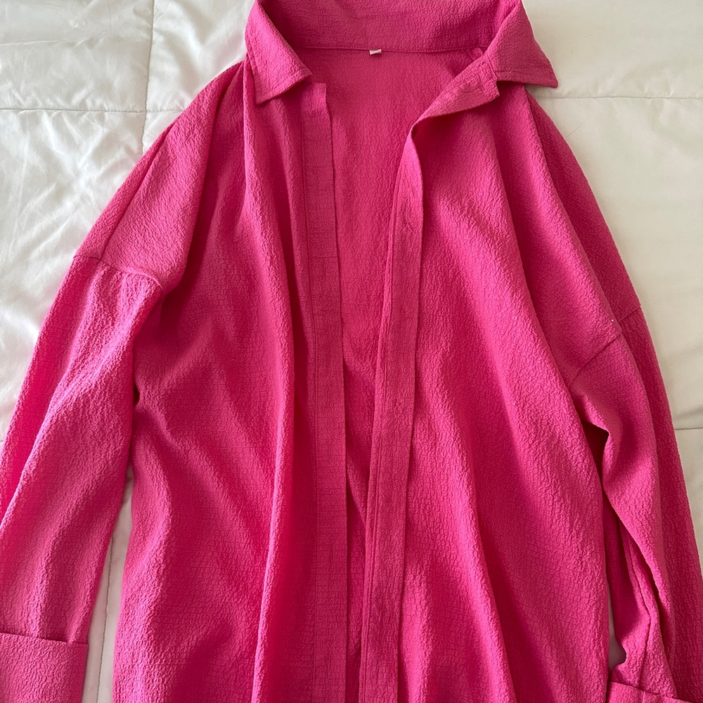 Pink button down slightly worn